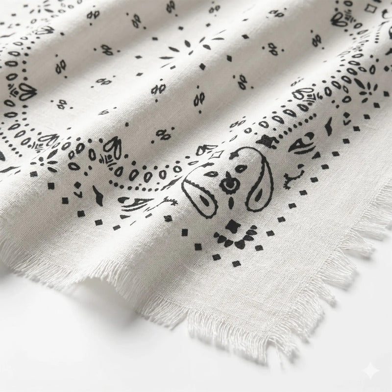 Chalina Chal Elegante Suave Para Mujer 130x130cm Blanco Blanco Figuras Unitalla