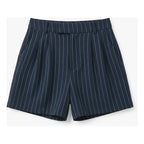 Short Semi Formal Para Mujer Mod. Sg00149 Marca Ferriano® Marino Rayas M
