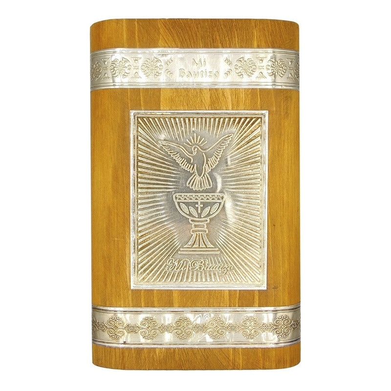 Set Para Bautizo Vela+concha+toalla+caja De Madera