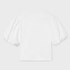 Blusa Mangas Abullonadas Para Niña Mod.6001 Marca Mayoral® Crudo Lisa 14 Años
