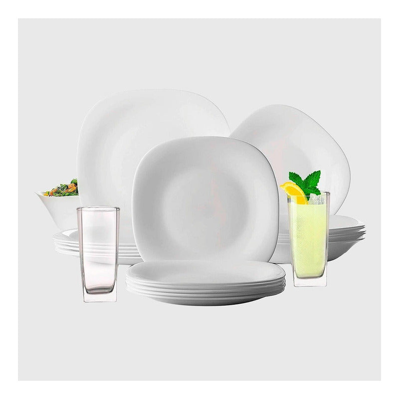 Vajilla Bormioli® Rocco Parma Vidrio Opal 16pz Blanco Portapalillos