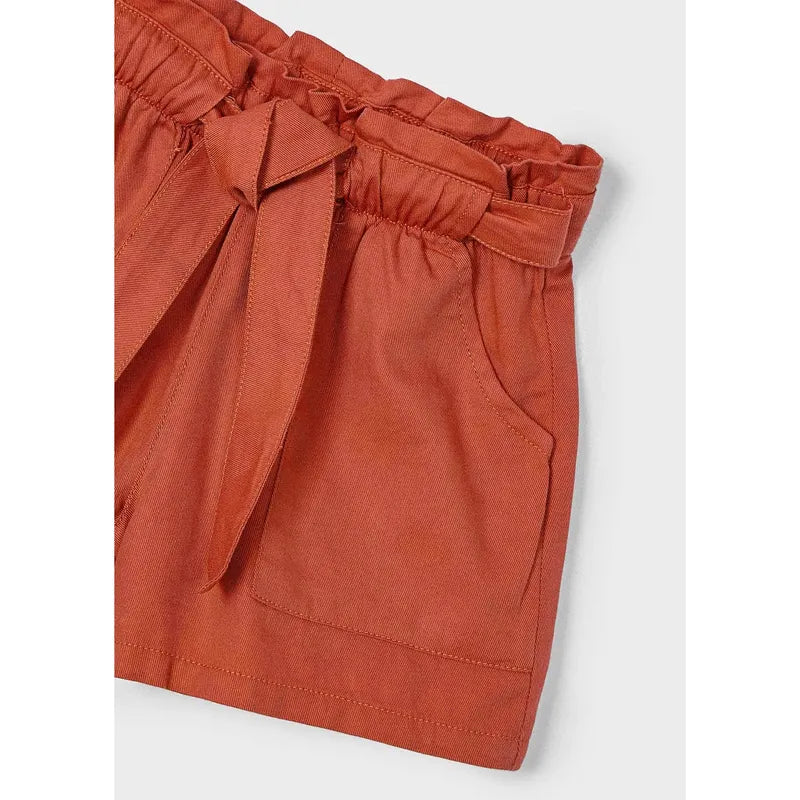 Short Para Niña Cintura Elástica Mod.3202 Marca Mayoral® Teja Lisa 8 Años