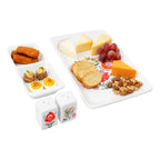 Set De Servicio Cerámica 4 Pzas Marca Crown Baccara Mod.kalo Blanco Floreado