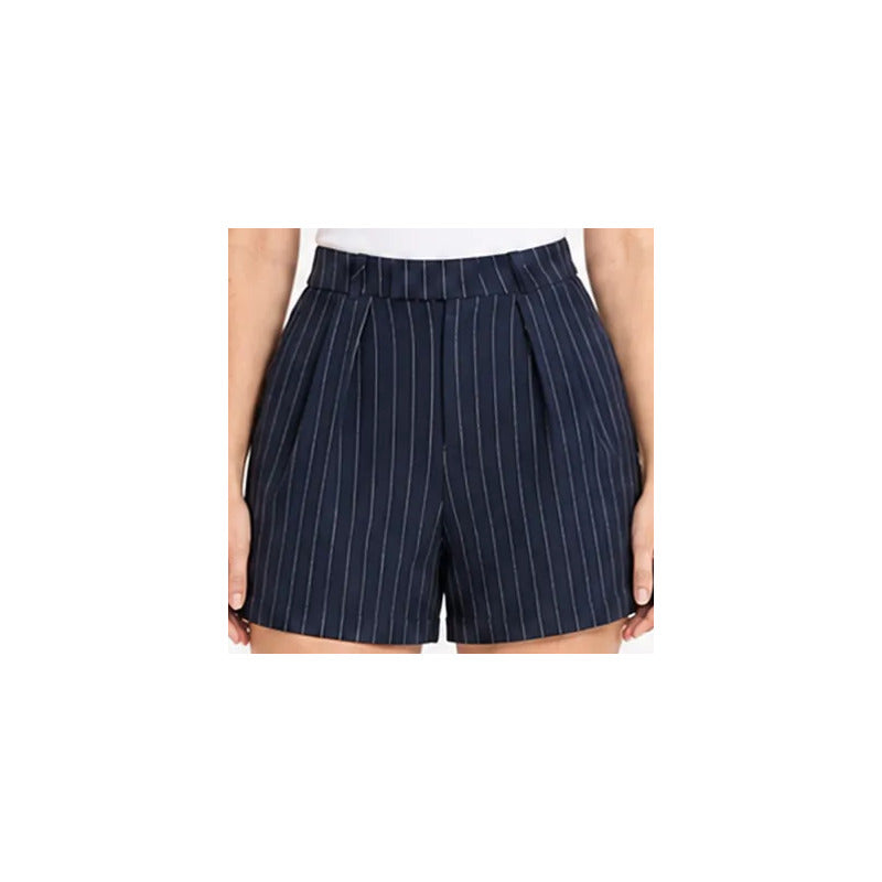 Short Semi Formal Para Mujer Mod. Sg00149 Marca Ferriano® Marino Rayas M