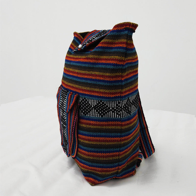 Mochila Artesanal Tejida Tipo Morral Con Bolsillo Frontal 10kg