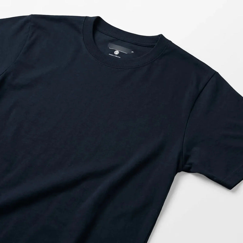 Playera Básica Hombre Paquete 4pz Azul Oscuro Marca Skannda® Azul Oscuro Lisa Paquete Playeras