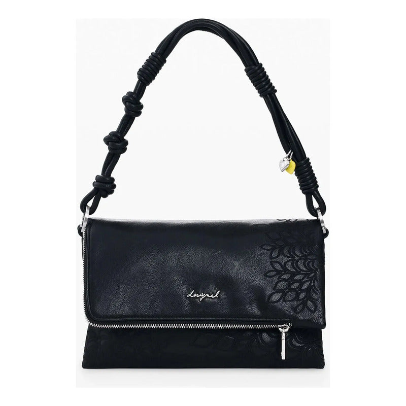 Bolso Pequeño Con Bordado Para Mujer 26saxpax/2000 Desigual® Negro Floreado Níquel
