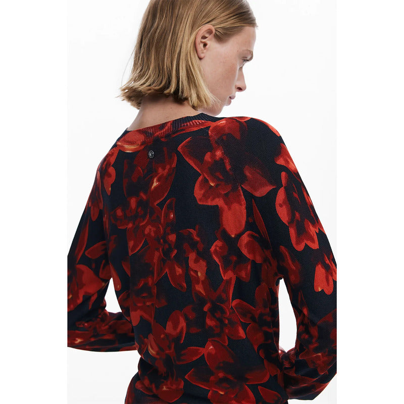Suéter Ligero Para Mujer Mod. 25wwjf16/2000 Marca Desigual® Multicolor Floreado Xl