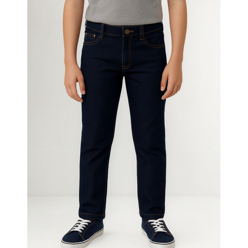 Pantalón Casual Para Niño Mod.7532 Dark Marca Mayoral® Dark Indigo Liso 8 Años