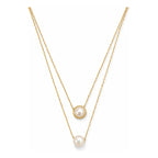 Set Joyería Elegante Para Mujer Collar Y Aretes Perlas Dorado