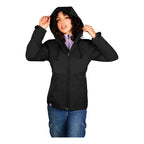 Chamarra + Sudadera Para Dama Mod. Dw89-pol8159 Greenlander® Negro/lila Eg Liso