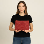 Cosmetiquera Crossbody Para Mujer Mod. Ji 262 Jaime Ibiza® Rojo Geométrico