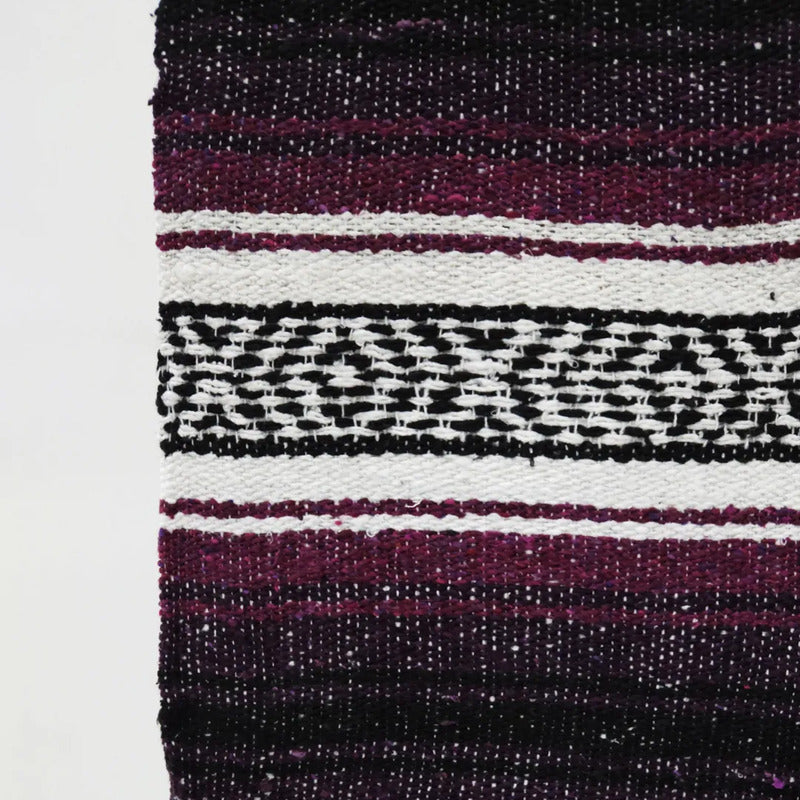 Falsa Artesanal 1.90m X 1.20m Cobija Multiusos Mexicana Geométrico 1 Kg Violeta Oscuro