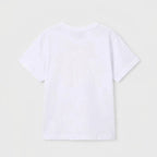 Playera Casual Para Niño Mod.3063 Marca Mayoral® Blanco Animales Surfistas 6 Años Lisa