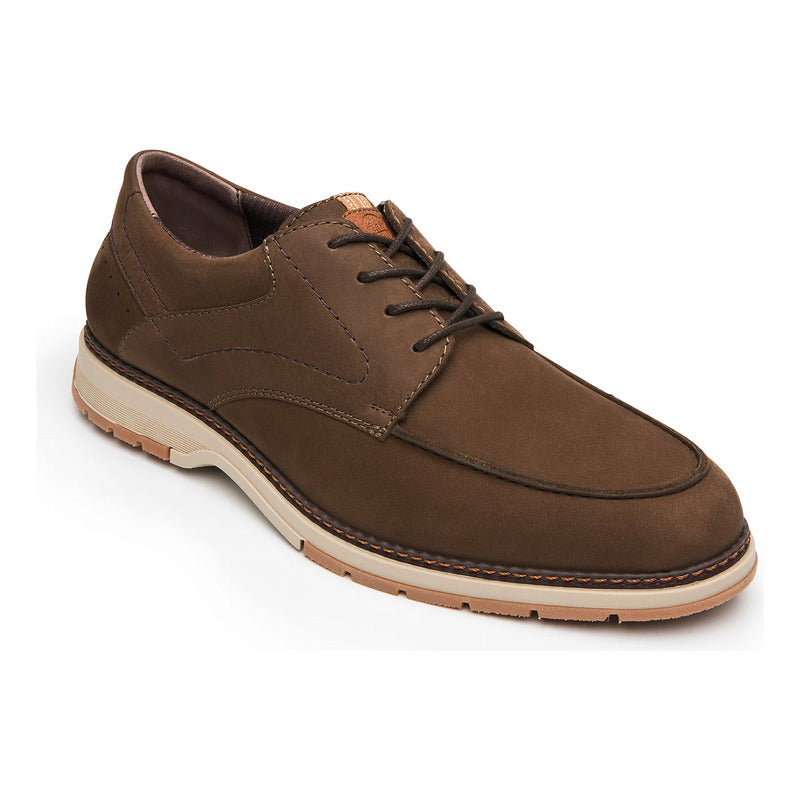 Zapato Derby Para Hombre Mod.420004 Marca Flexi® Marrón Oscuro Lisa 27 Mx