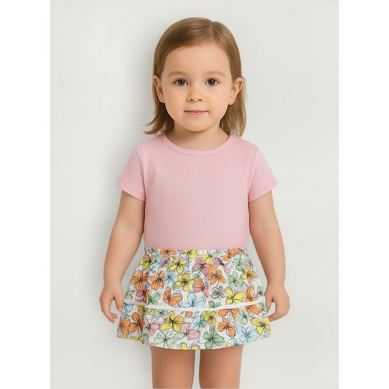 Falda Con Estampado De Flores Y Mariposas Losan 916-7065aa