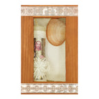 Set Para Bautizo Vela+concha+toalla+caja De Madera