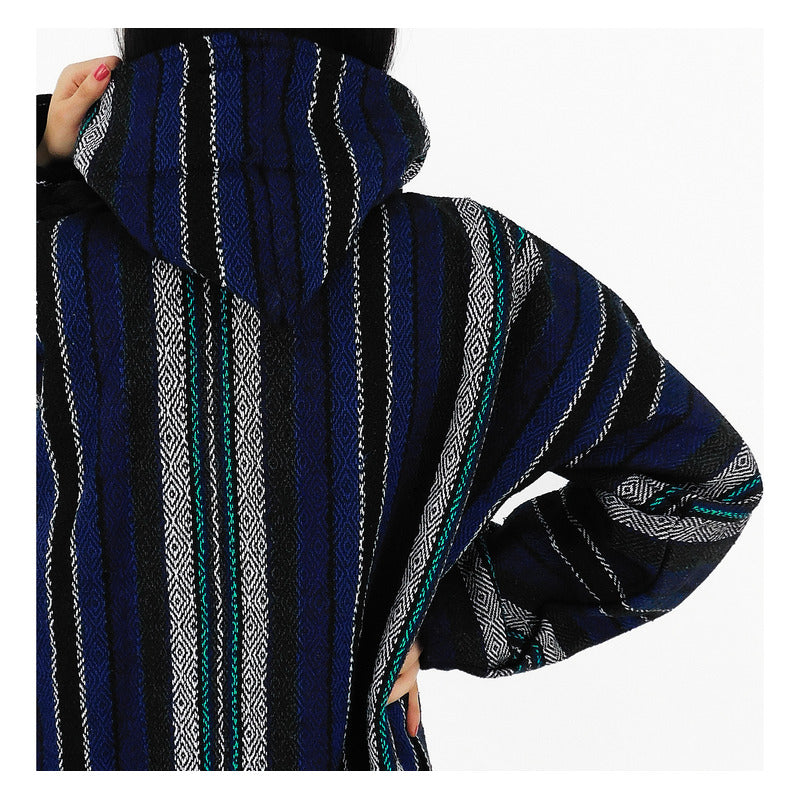 Suéter Poncho Canguro Artesanal Hoodie Acrilico Colores