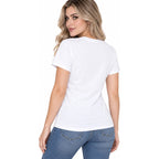 Blusa Casual Para Mujer Mod.2533 Marca Exotica® Blanco Cow Boy Ch