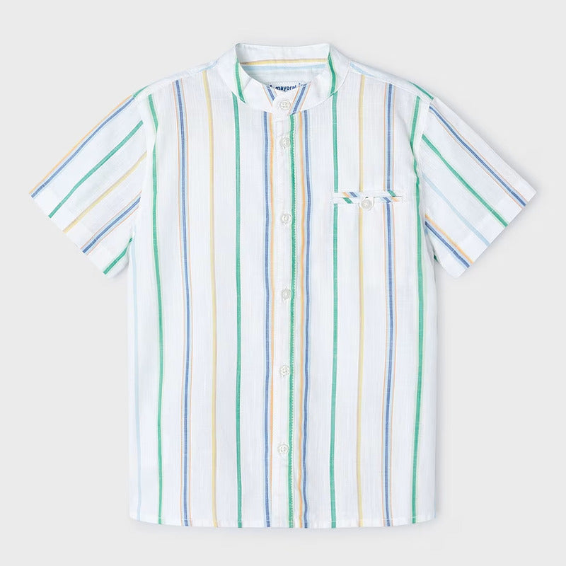 Camisa Cuello Mao Para Niño Mod.3115 Clorofila Mayoral® Clorofila Rayas 8 Años