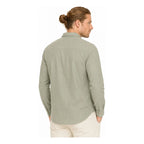 Camisa Lino Regular Fit Para Hombre Mod. Le2604 Roosevelt® Olivo Lisa M