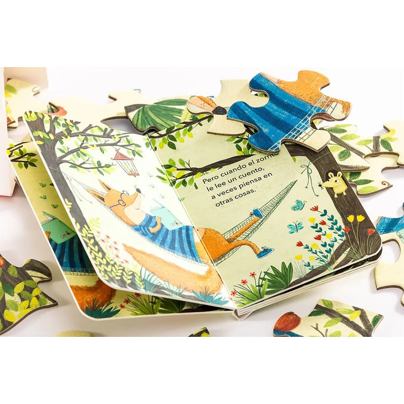 Libro + Rompecabezas Infantil 50pz  Cuentos Y Manzanas