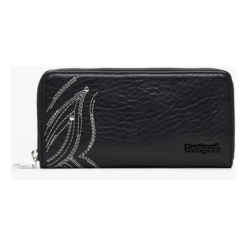 Cartera Mediana Para Mujer 25sayp09/2000 Marca Desigual® Negro Liso