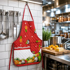 Mandil Delantal Ajustable Multiusos Repelente 65x50cm Rojo Frutos