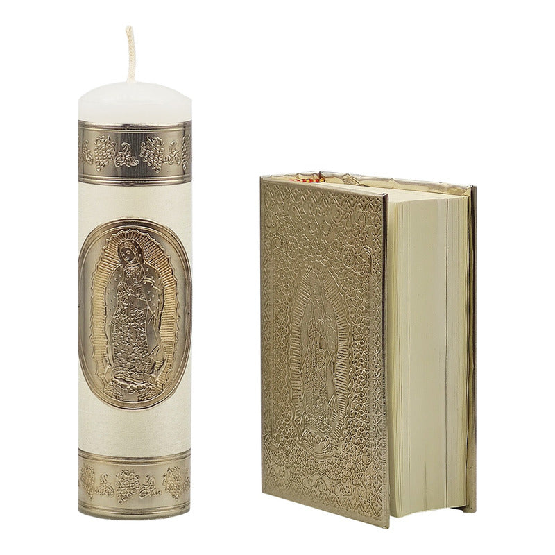 Set Para Bautizo Vela+concha+toalla+caja De Madera