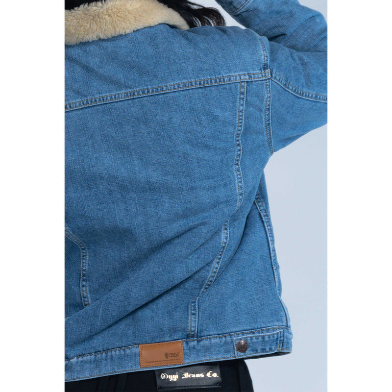 Chamarra Borrega De Mezclilla Para Mujer Marca Oggi®