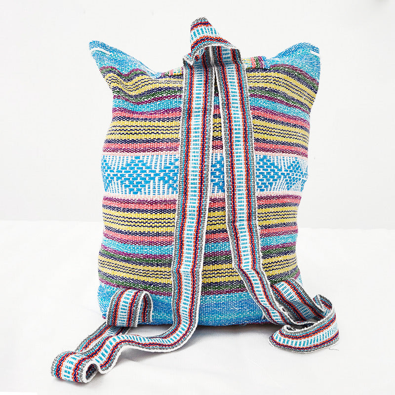 Mochila Artesanal Tejida Tipo Morral Con Bolsillo Frontal 10kg