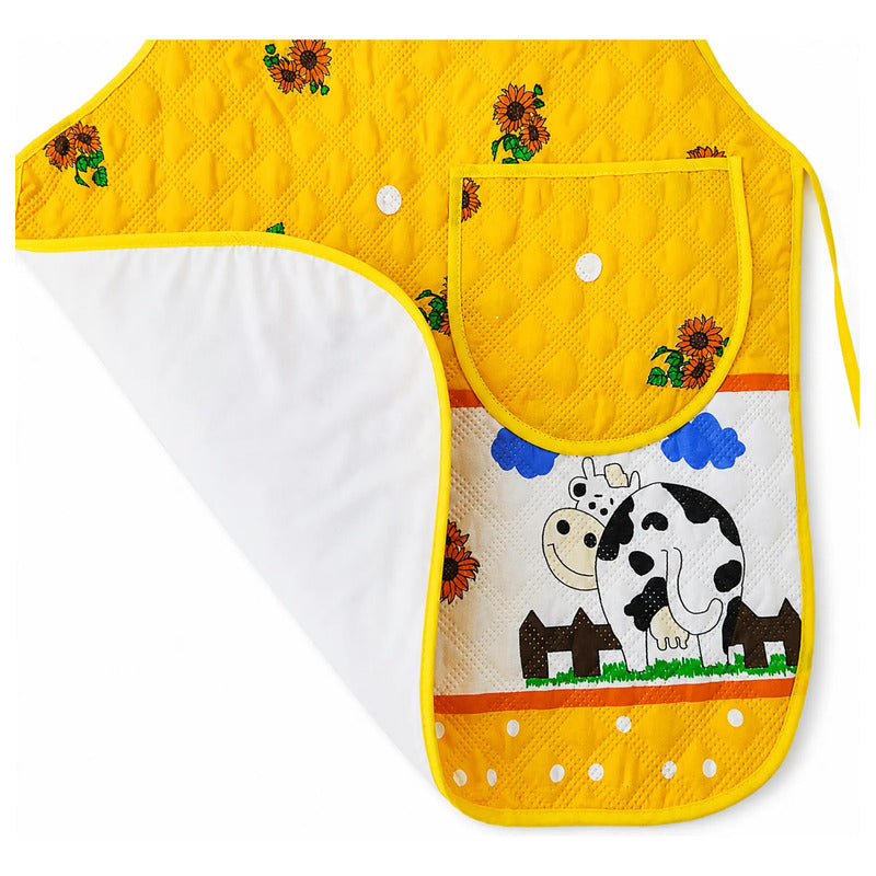 Mandil Delantal Ajustable Multiusos Repelente 65x50cm Amarillo Granja
