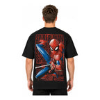 Playera Oversize Fit De Hombre Spider Mascara De Latex® Negro Spider Eg Lisa