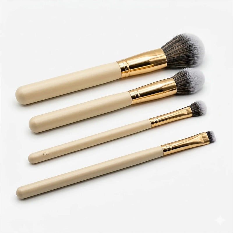 Set De Brochas 24pz Con Estuche Para Viaje True Makeup® Beige