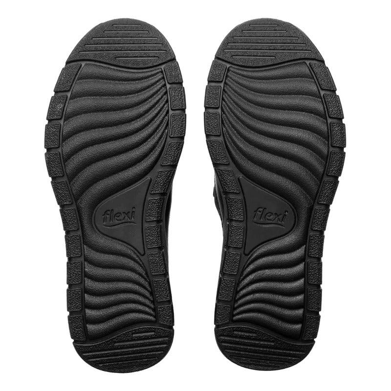 Zapato Mocasín Conford Para Mujer Mod.130210 Marca Flexi® Negro Perforado 24.5 Mx