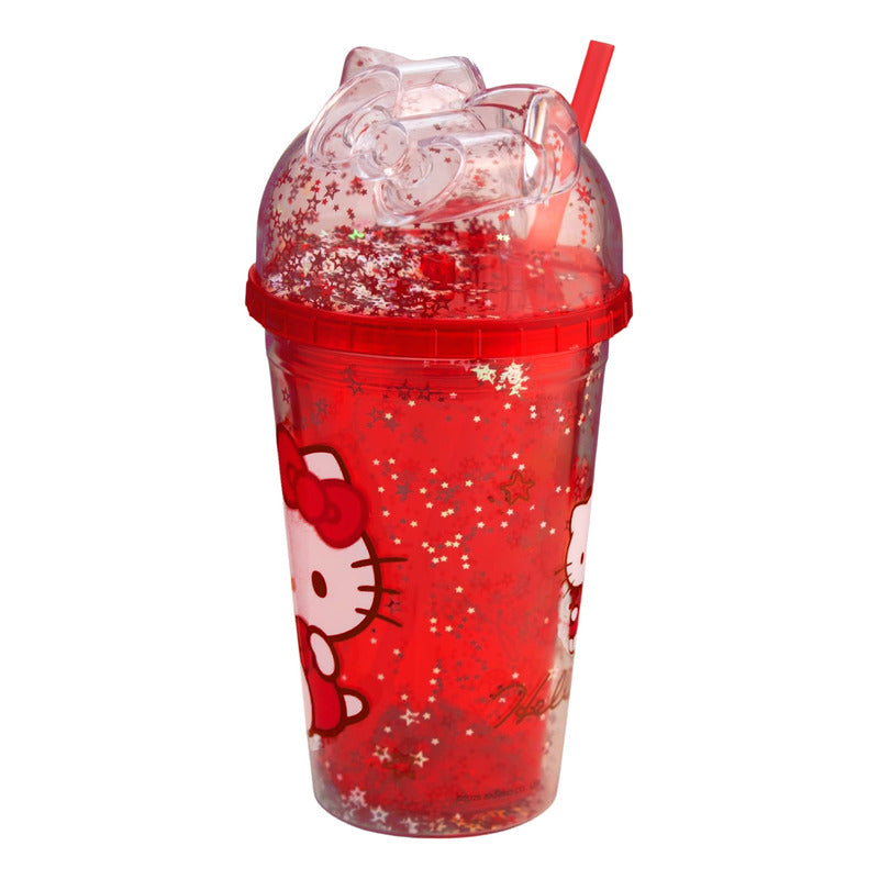 Vaso Con Popote Doble Pared Con Domo 500ml Diseños Animados