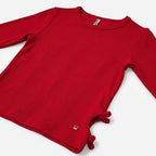 Blusa Con Aberturas Para Niña Mod. Ljgap0103 Marca Losan® Rojo Lisa 16 Años
