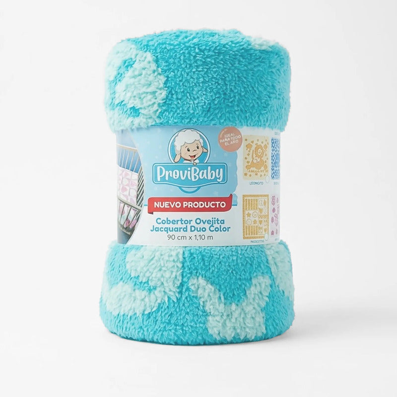 Cobertor Frazada Ligero Jacquard Cunero 90x110m Providencia® Conejin Agua