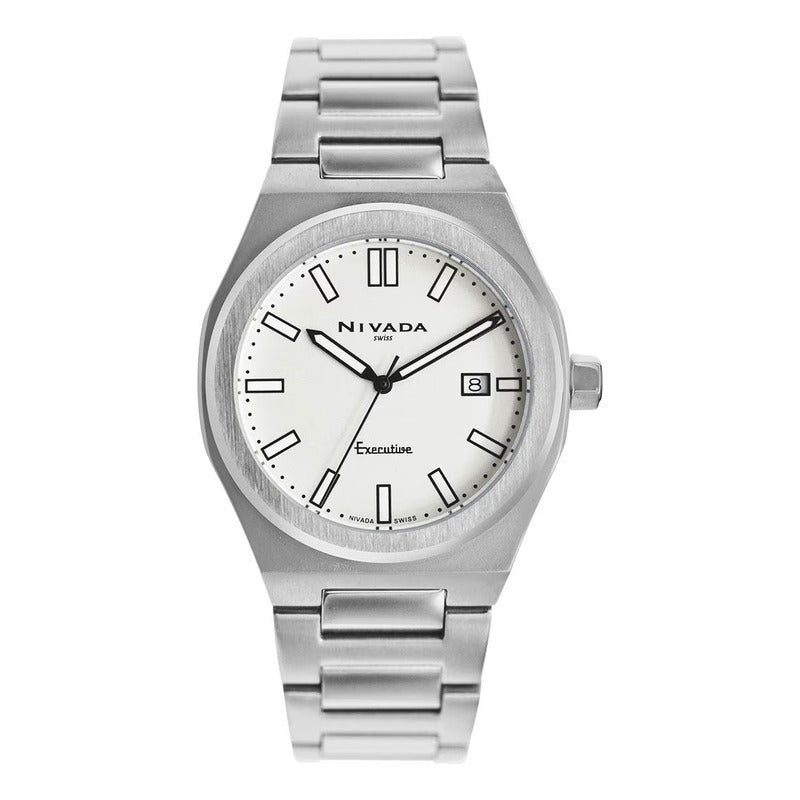 Reloj Analógico Para Hombre Mod. Np20160macbi Marca Nivada® Plateado Gris