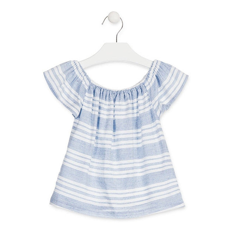 Blusa Cuello Elástico Para Niña Mod.916-3791aa Marca Losan®