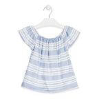 Blusa Cuello Elástico Para Niña Mod.916-3791aa Marca Losan®