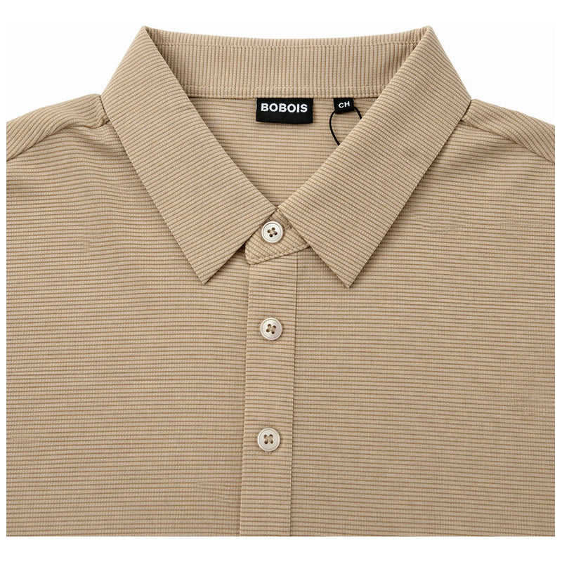 Playera Ligera Casual De Hombre Mod. A61417 Marca Bobois® Beige Eg Geométrico