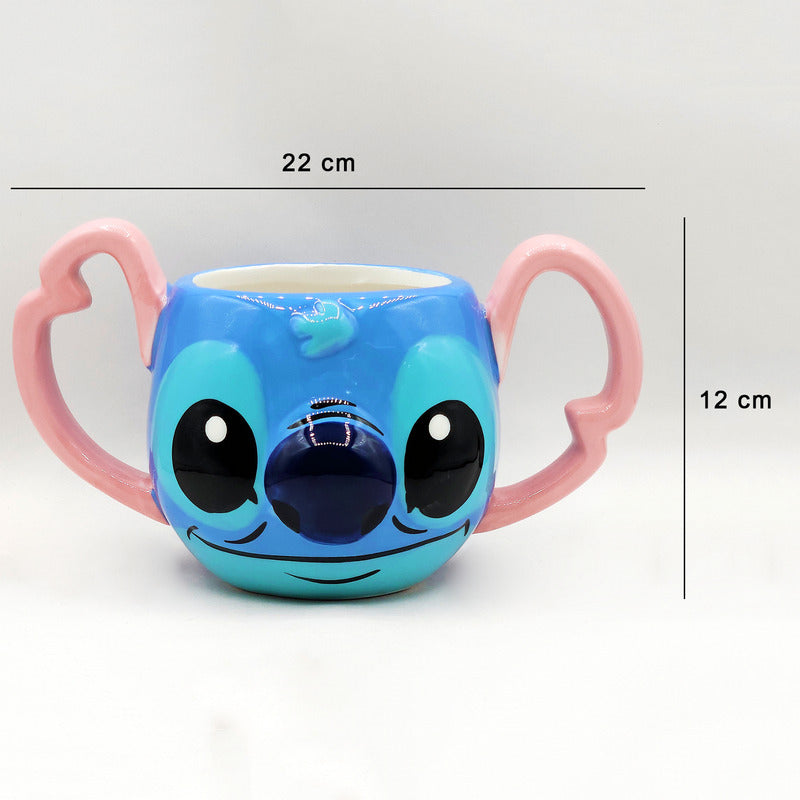 Taza Tarro De Ceramica 650ml Asas Grandes Stitch Multicolor Stitch 1778