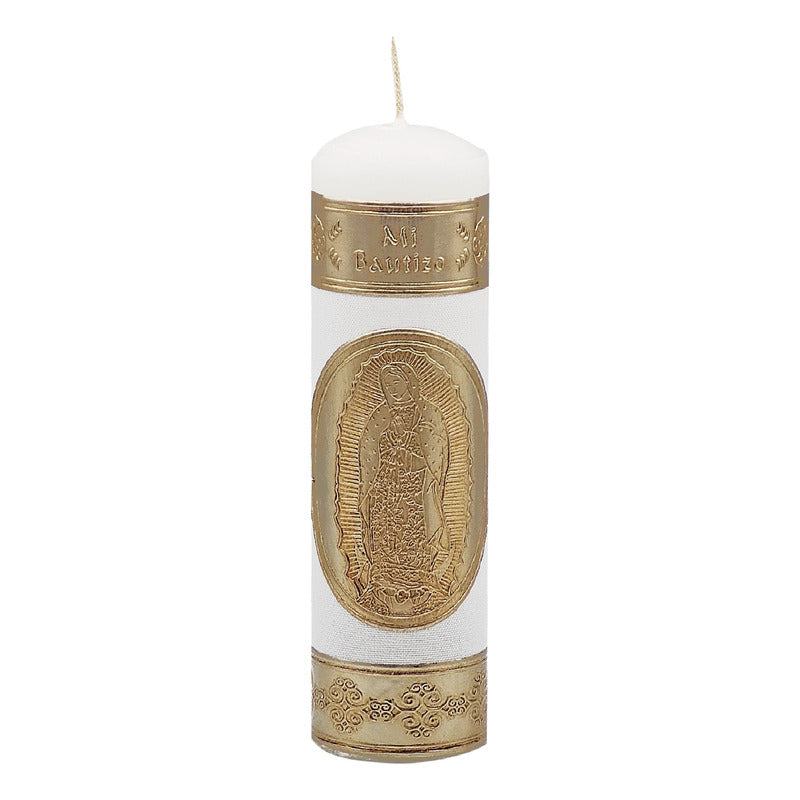 Set Para Bautizo Vela+concha+toalla+caja De Madera