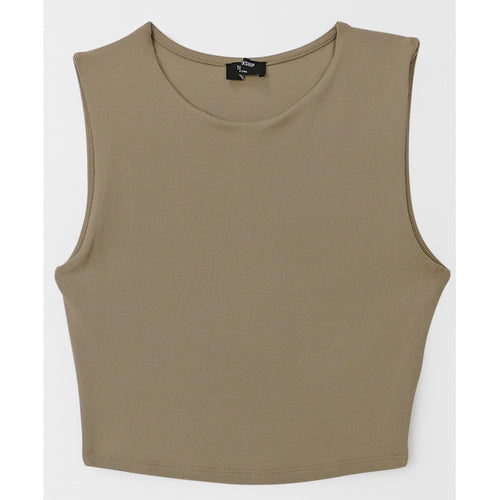 Top Canale Casual De Mujer  Mod.tw1320 The Workshop® Marrón Claro Canalé S