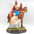 Imagen Religiosa De Resina San Martin Caballero 25cm Multicolor