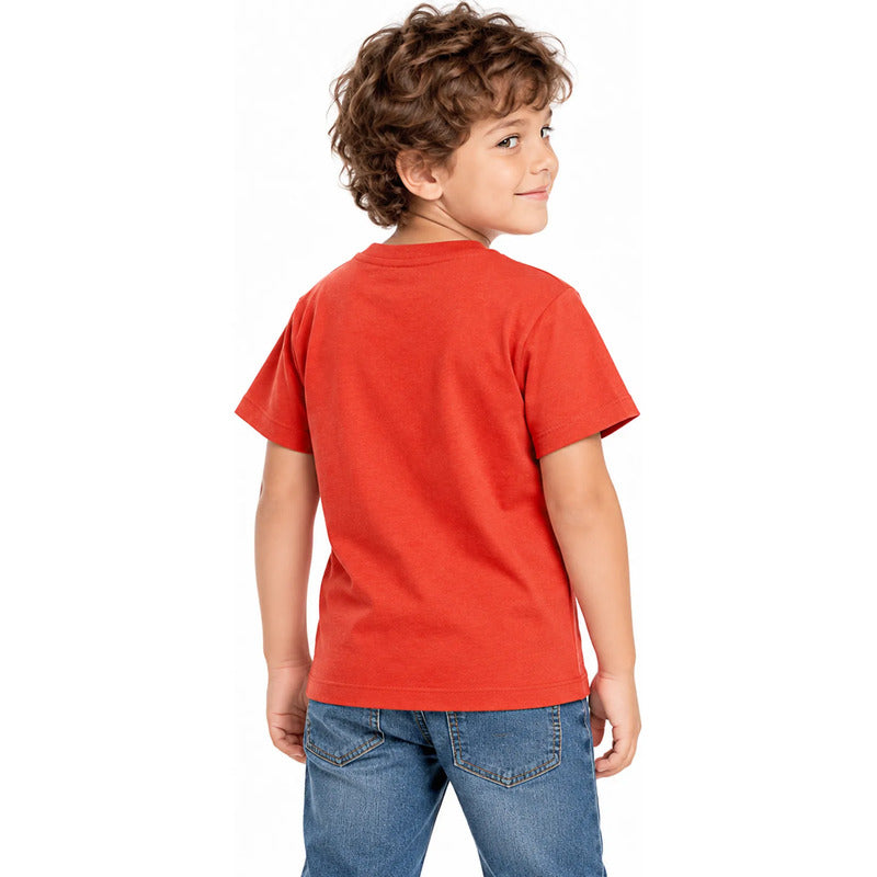 Playera Casual Para Niño Mod.3063 Marca Mayoral® Rojo Arcade 5 Años Lisa