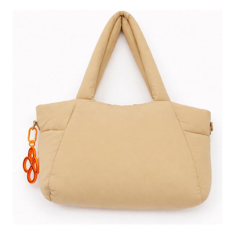 Bolso Tote Para Dama Mod. Ji 2821 Marca Jaime Ibiza® Crema Lisa