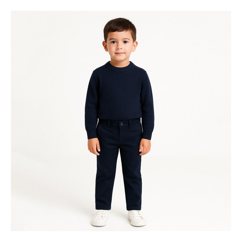 Pantalón Casual Para Niño Mod.512 Marca Mayoral® Azul Oscuro Liso 5