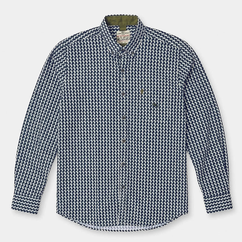 Camisa Casual Para Hombre Mod. Coello Marca Dario Beltran® Multicolor Geométrico Ch